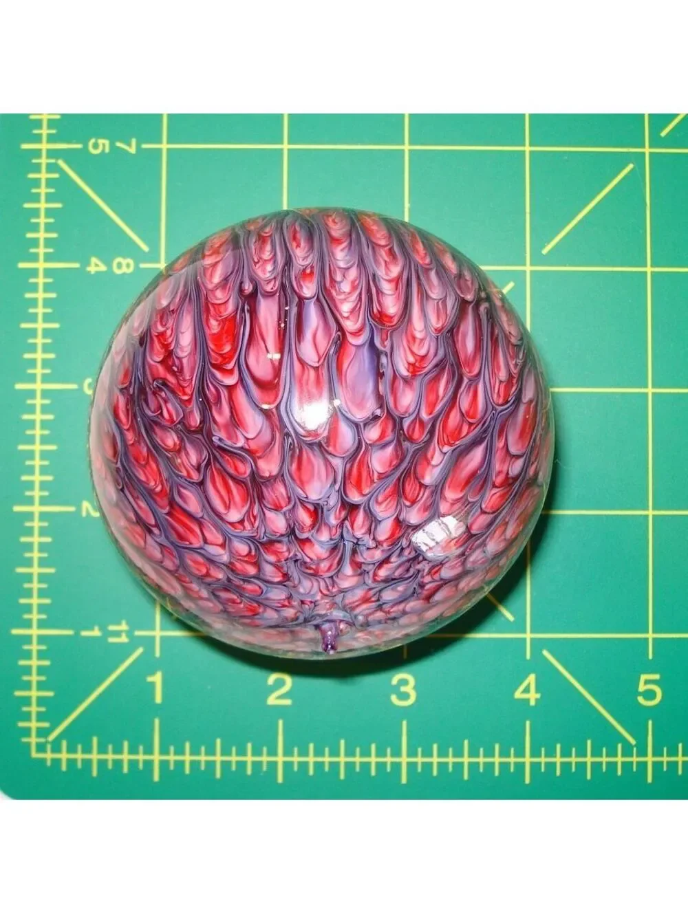 VTG W. Germany Hand Blown Glass Blue, Pink & White Swirl Christmas Ornament Bulb